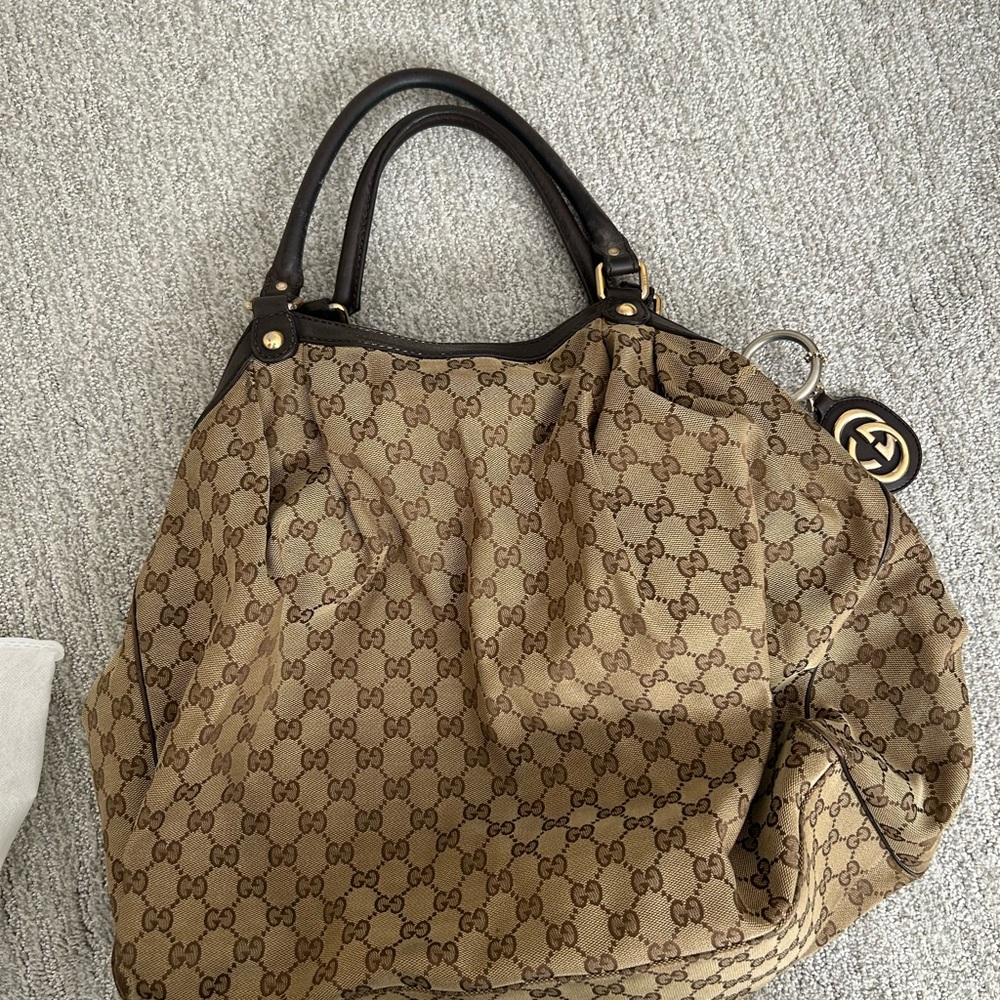 Gucci Brown Monogram Tote Bag